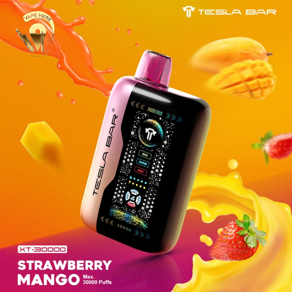 TESLA BAR XT 30K PUFFS DISPOSABLE VAPE Strawberry Mango UAE Umm Al Quwain