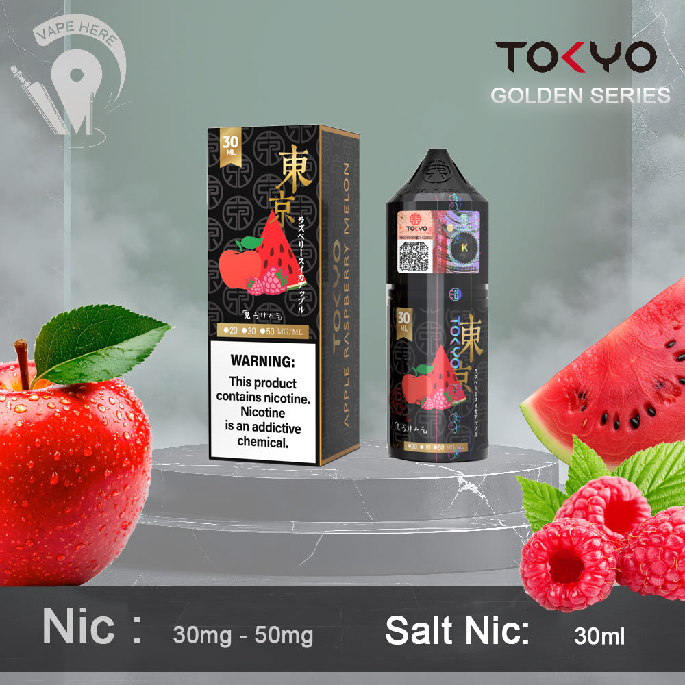 TOKYO APPLE RASPBERRY MELON SALTNIC 30ML- GOLDEN SERIES UAE Dubai 