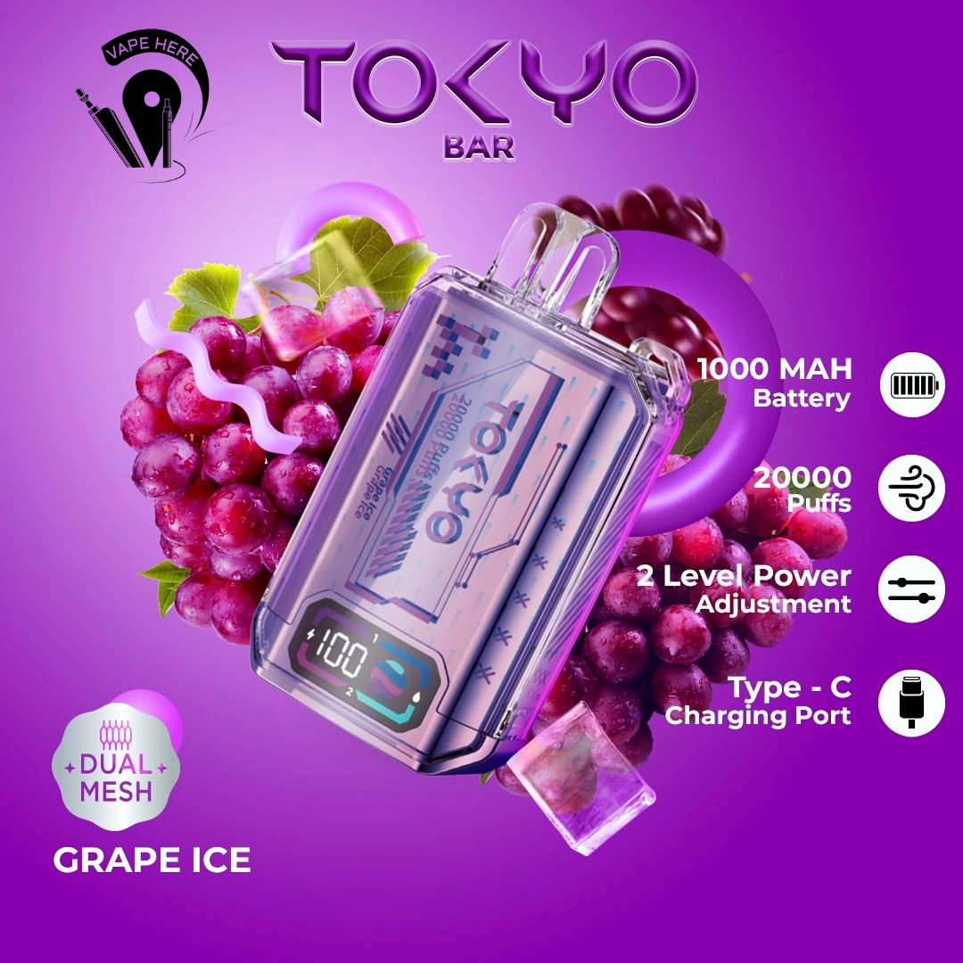 TOKYO BAR 20000 PUFFS 50mg DISPOSABLE VAPE Grape Ice UAE Al Ain