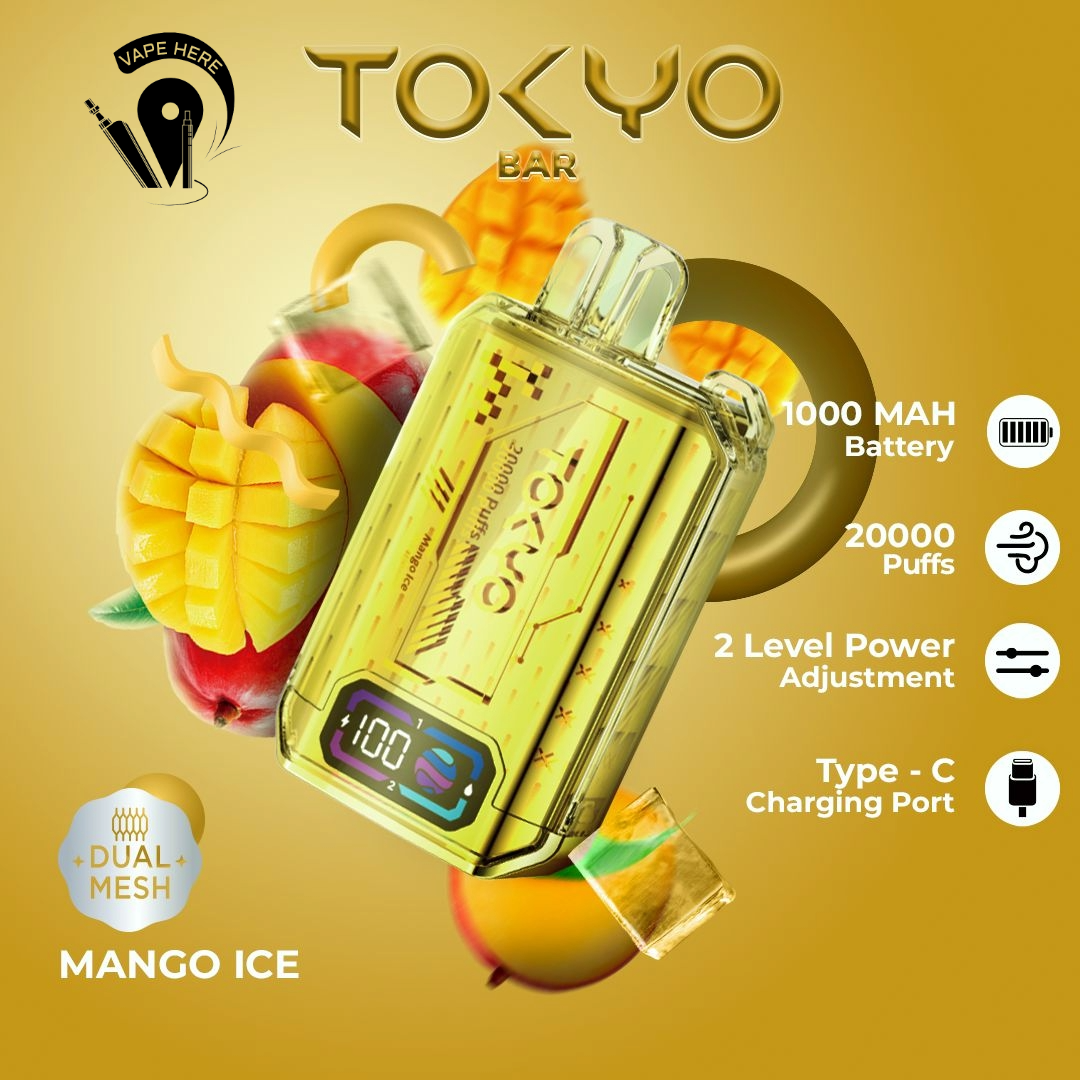 TOKYO BAR 20000 PUFFS 50mg DISPOSABLE VAPE Mango Ice UAE Abu Dhabi