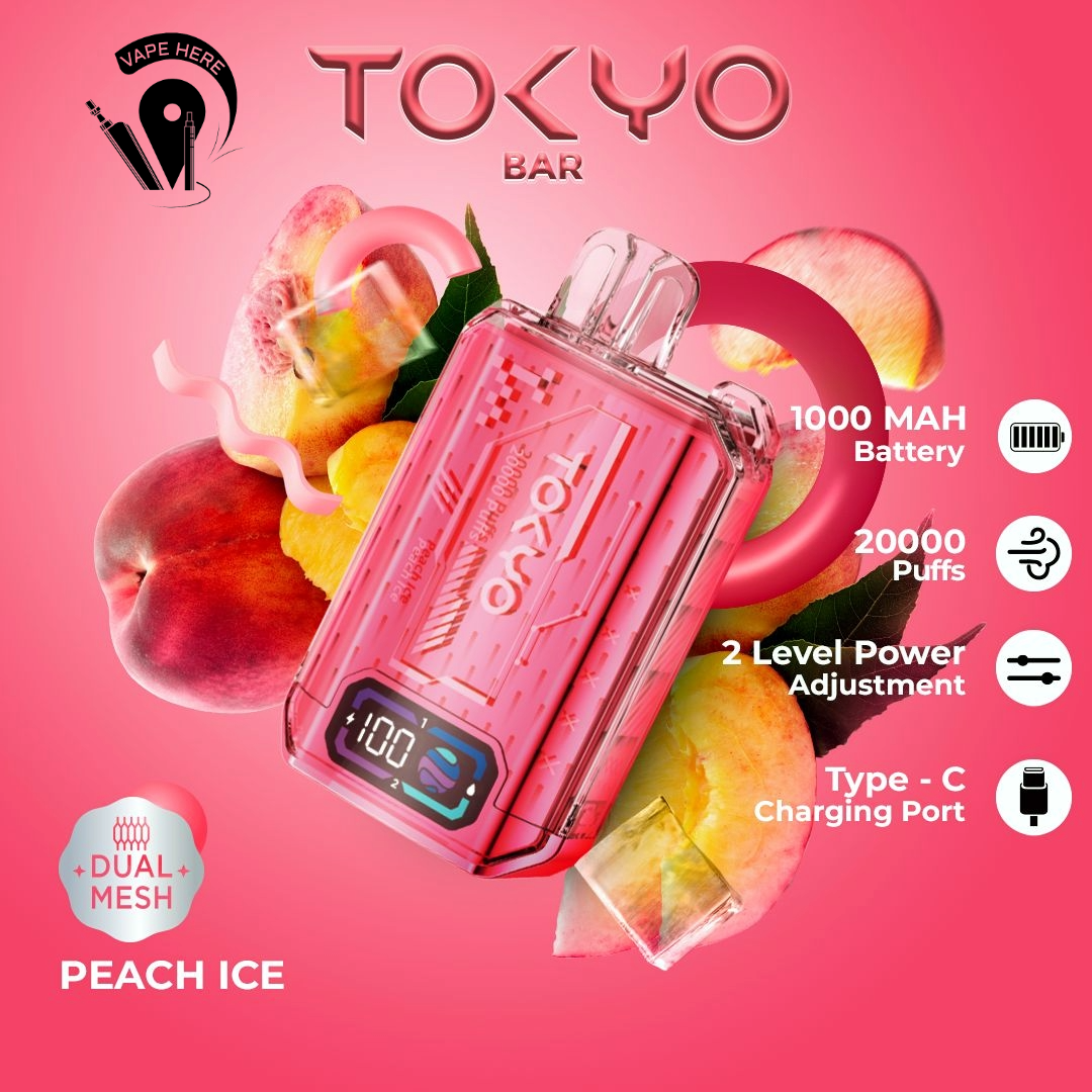 TOKYO BAR 20000 PUFFS 50mg DISPOSABLE VAPE Peach Ice UAE Ajman