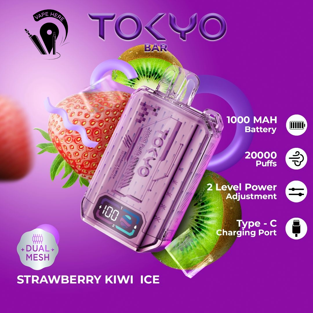 TOKYO BAR 20000 PUFFS 50mg DISPOSABLE VAPE Strawberry Kiwi Ice UAE Sharjah