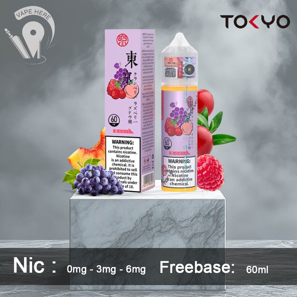 TOKYO CRANBERRY RASPBERRY GRAPE PEACH E LIQUID 60ML- CLASSIC SERIES UAE Dubai