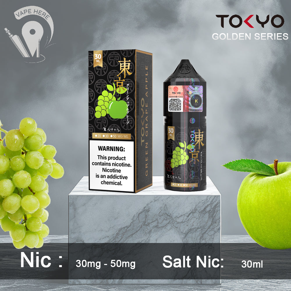TOKYO GREEN GRAPE APPLE SALTNIC 30ML- GOLDEN SERIES UAE Dubai 