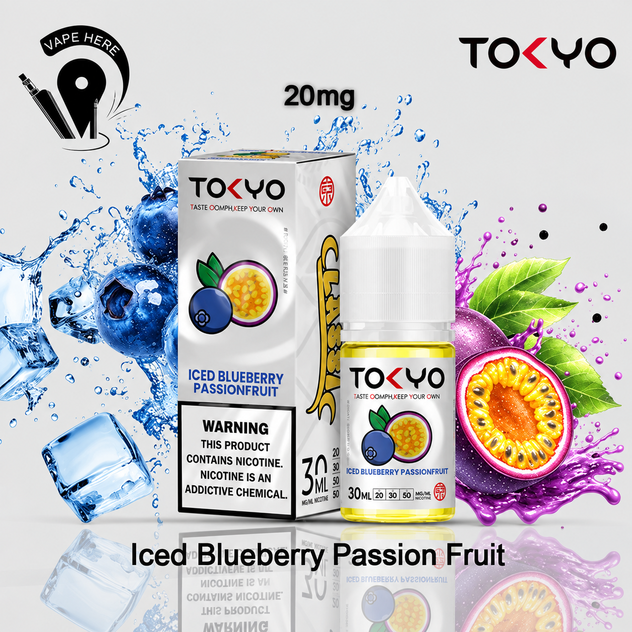 TOKYO ICED BLUEBERRY PASSIONFRUIT SALTNIC 30ML- CLASSIC SERIES 30mg UAE Ajman