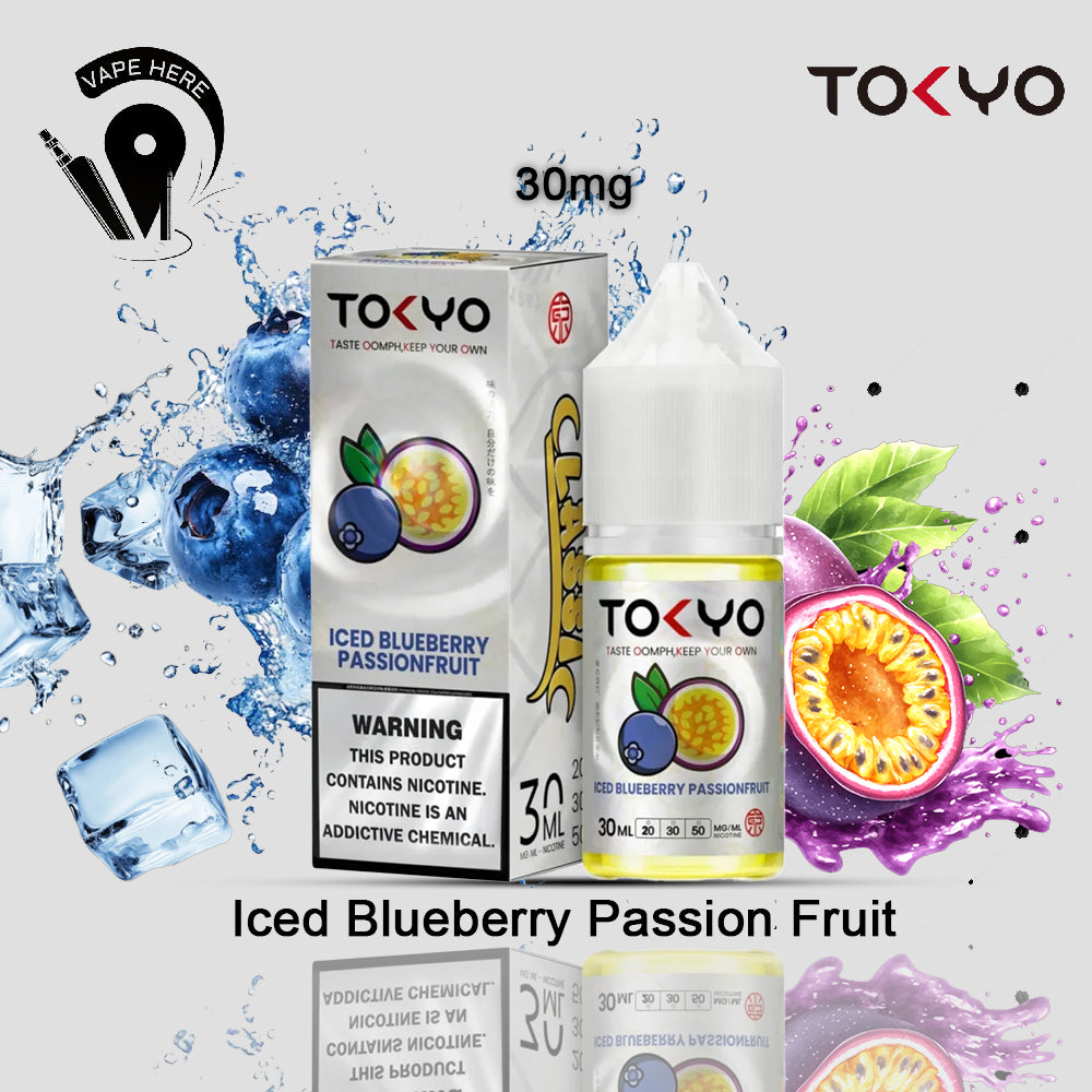 Iced Blueberry Passion Fruit Saltnic 30ML Dubai UAE | Tokyo E-Juice | Vape Here Store Iced Blueberry Passion Fruit Saltnic 30ML Dubai UAE | Tokyo E-Juice | Vape Here Store