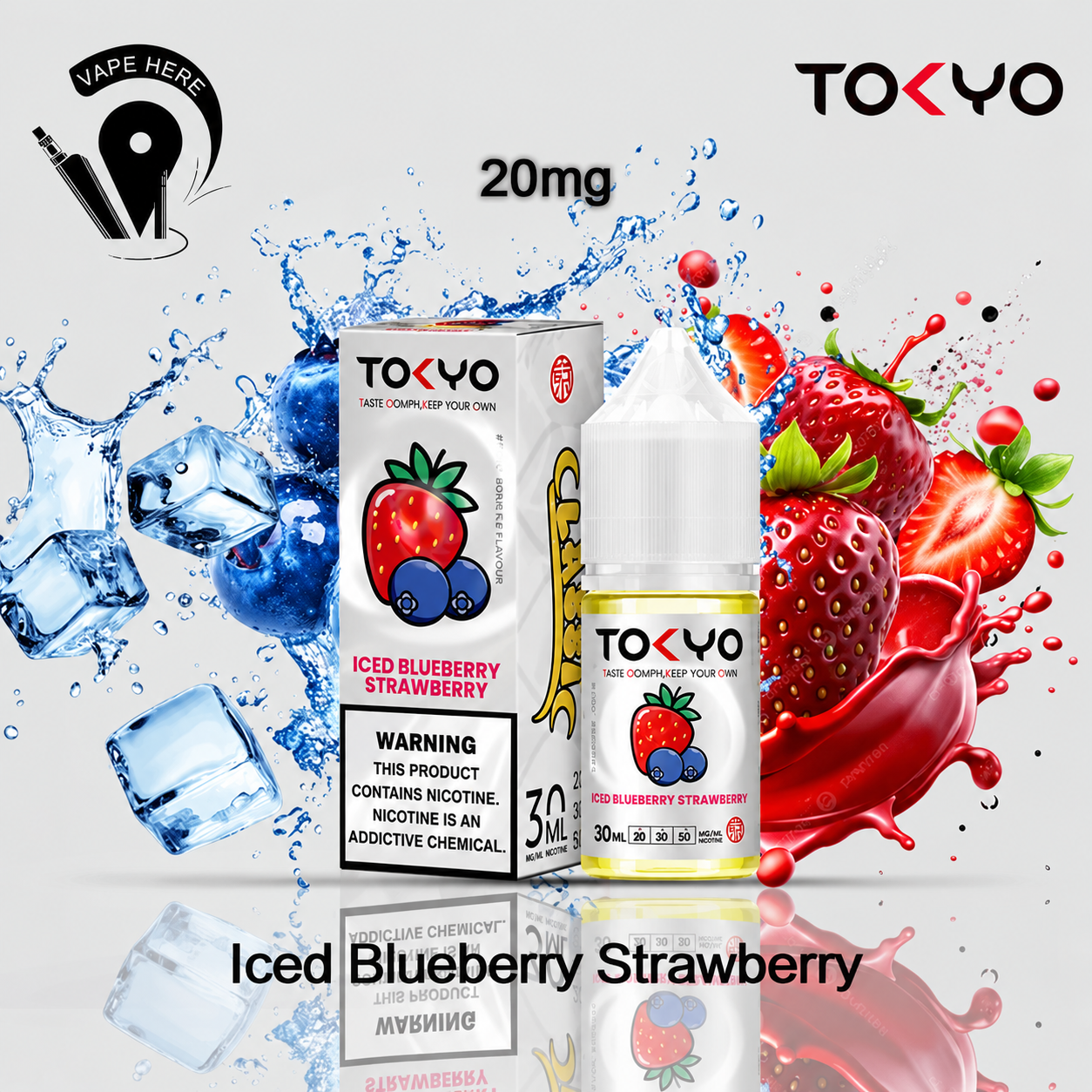 TOKYO ICED BLUEBERRY STRAWBERRY SALTNIC 30ML- CLASSIC SERIES 30mg UAE Ajman