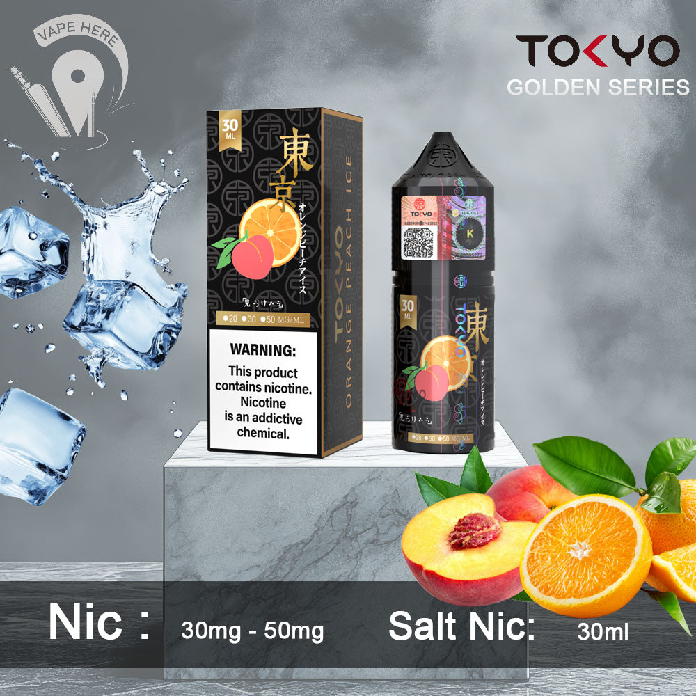 TOKYO ORANGE PEACH ICE SALTNIC 30ML- GOLDEN SERIES UAE Dubai 