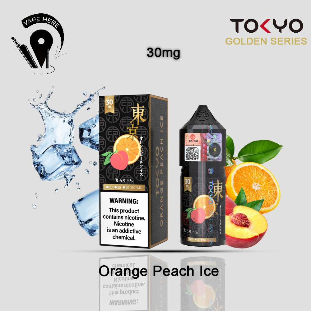 TOKYO ORANGE PEACH ICE SALTNIC 30ML- GOLDEN SERIES 30mg UAE Al Ain