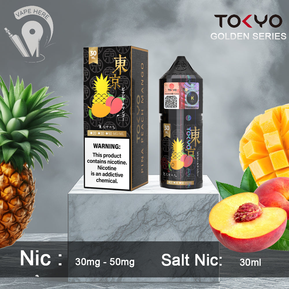 TOKYO PINA PEACH MANGO SALTNIC 30ML- GOLDEN SERIES UAE Abu Dhabi 