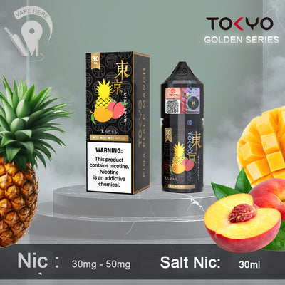 TOKYO PINA PEACH MANGO SALTNIC 30ML- GOLDEN SERIES UAE Dubai
