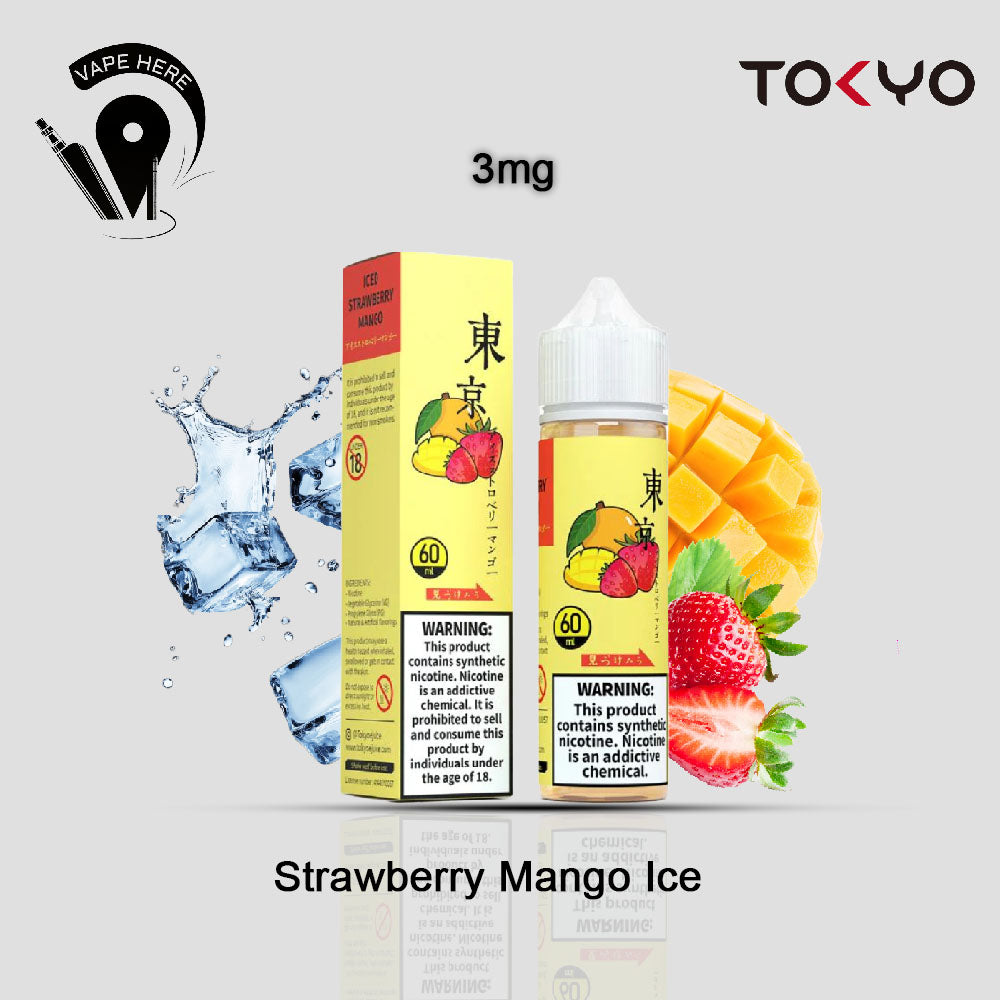 TOKYO ICDE STRAWBERRY MANGO E-LIQUID 60ML- CLASSIC SERIES Strawberry Mango Ice 3mg UAE Ras Al-Khaimah