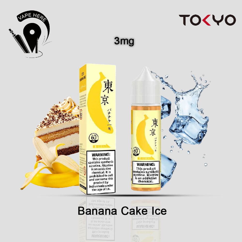 TOKYO ICED BANANA CAKE E LIQUID 60ML- CLASSIC SERIES Banana Cake Ice 3mg UAE Ajman