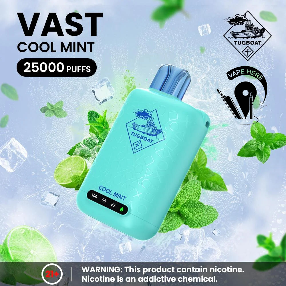 TUGBOAT VAST 25000 PUFFS DISPOSABLE VAPE Cool Mint UAE Ajman 