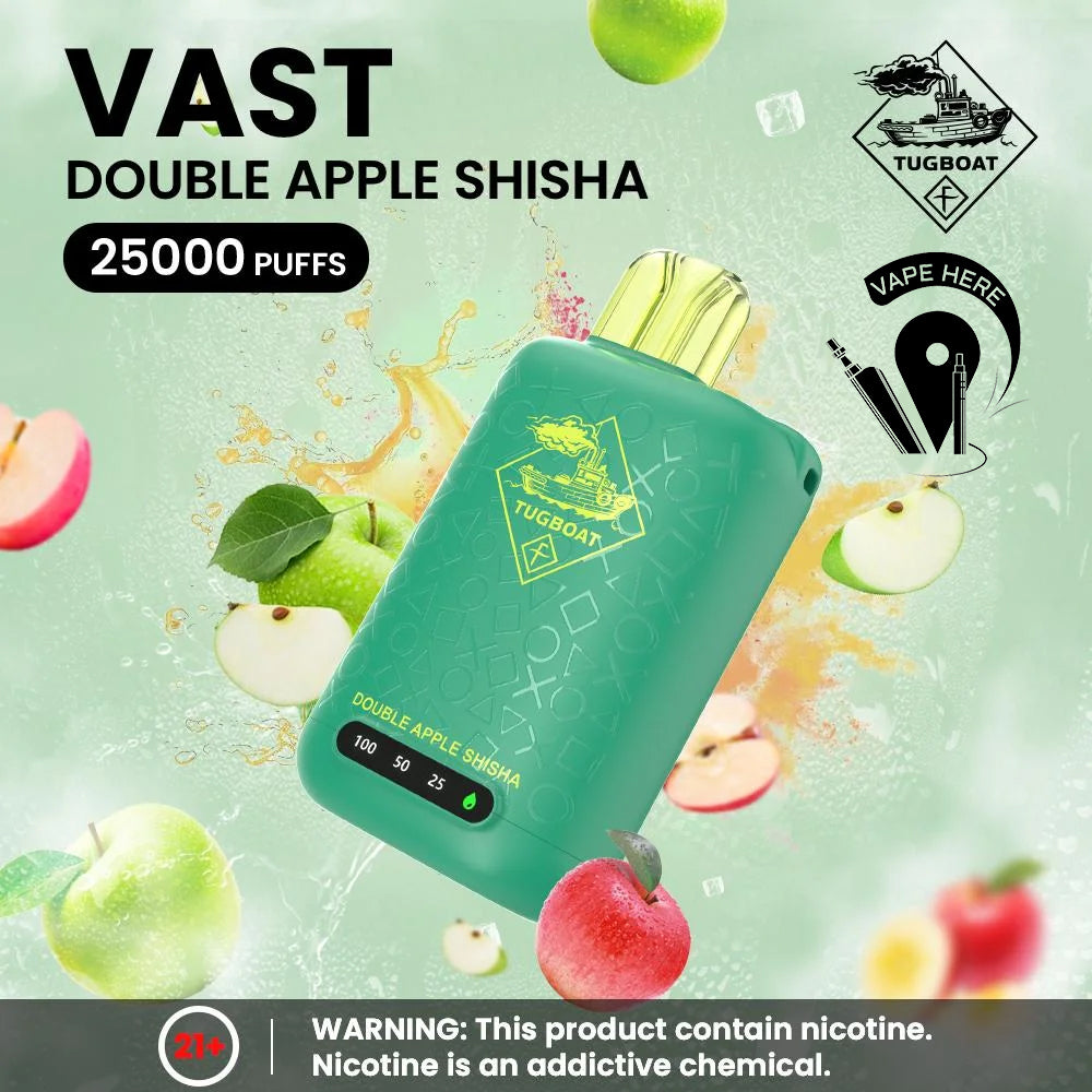 TUGBOAT VAST 25000 PUFFS DISPOSABLE VAPE Double Apple Shisha UAE Al Sharjah