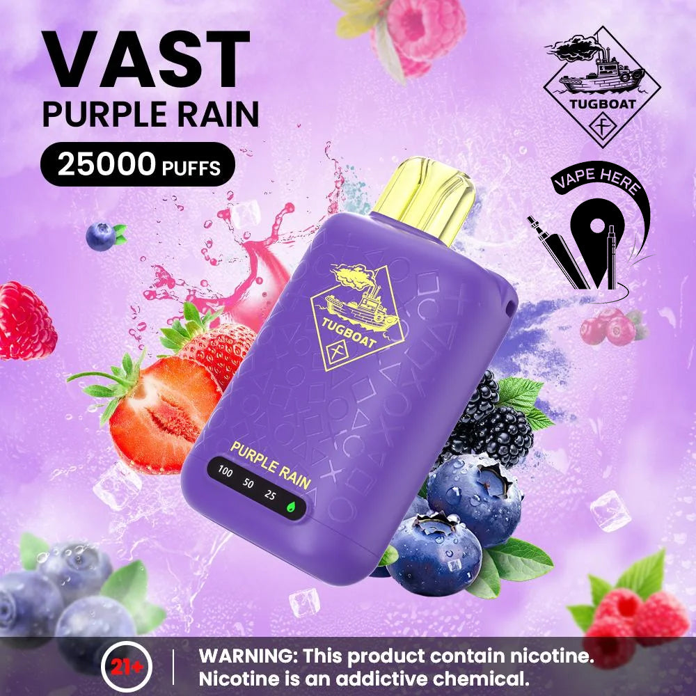 TUGBOAT VAST 25000 PUFFS DISPOSABLE VAPE Purple Rain UAE Al Sharjah 