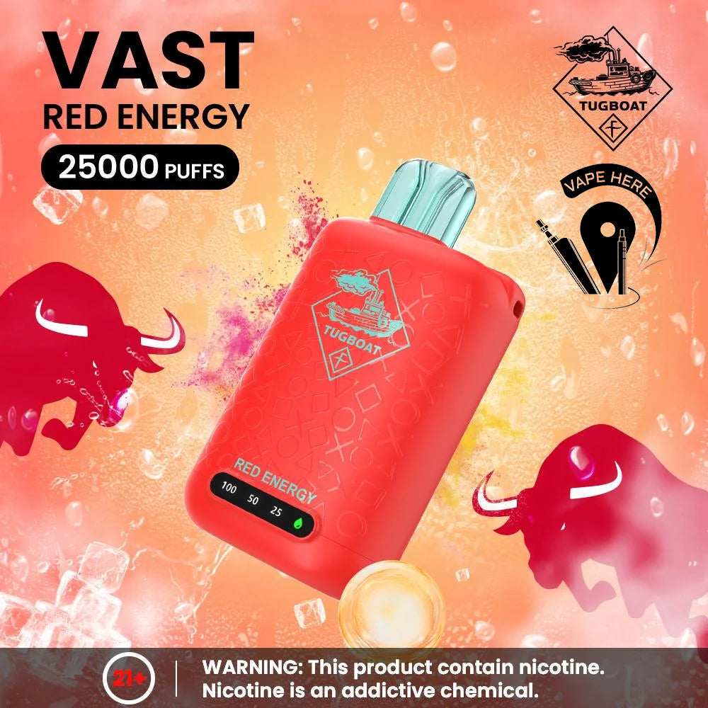 TUGBOAT VAST 25000 PUFFS DISPOSABLE VAPE Red Energy UAE Abu Dhabi 