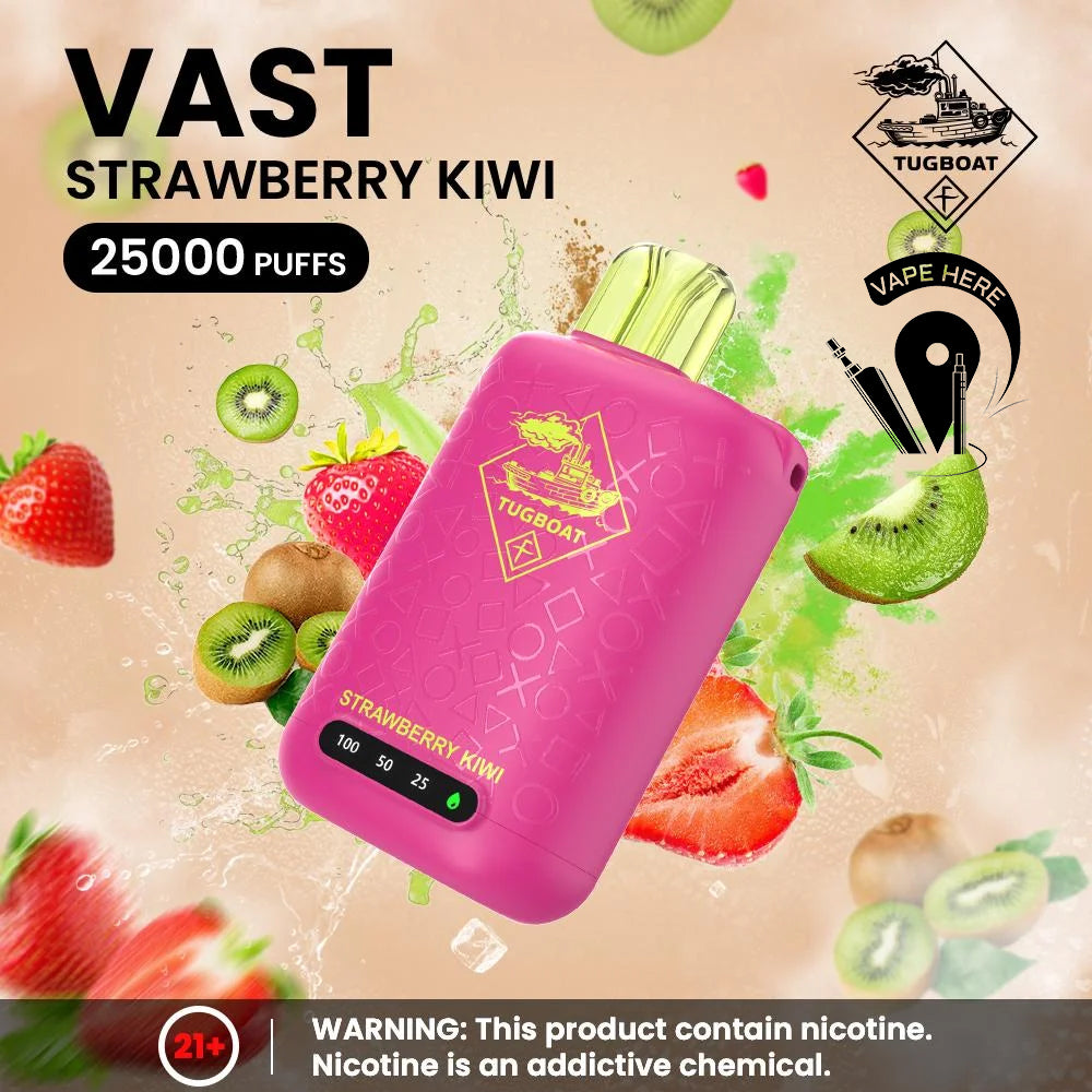 TUGBOAT VAST 25000 PUFFS DISPOSABLE VAPE Strawberry Kiwi UAE Ras Al Khaimah 