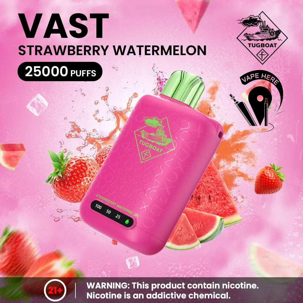 TUGBOAT VAST 25000 PUFFS DISPOSABLE VAPE Strawberry Watermelon UAE Al Sharjah 