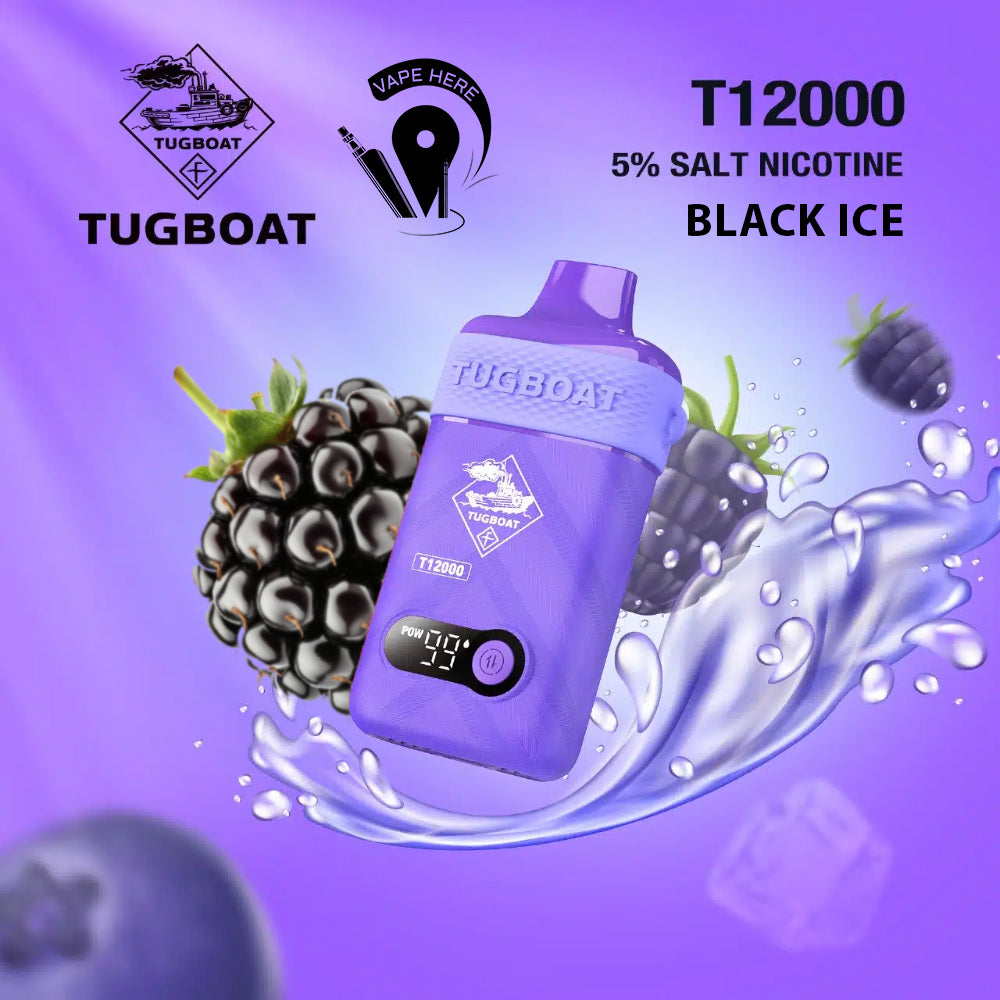 TUGBOAT T12000 DISPOSABLE VAPE 12000 PUFFS Black Ice UAE Al Ain