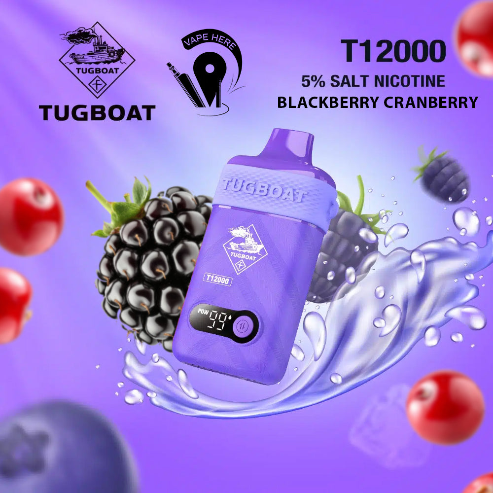 TUGBOAT T12000 DISPOSABLE VAPE 12000 PUFFS Blackberry Cranberry UAE Dubai