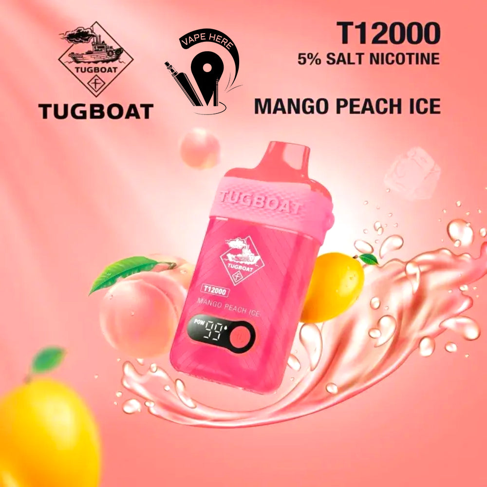 TUGBOAT T12000 DISPOSABLE VAPE 12000 PUFFS Mango Peach Ice UAE Ras Al Khaimah