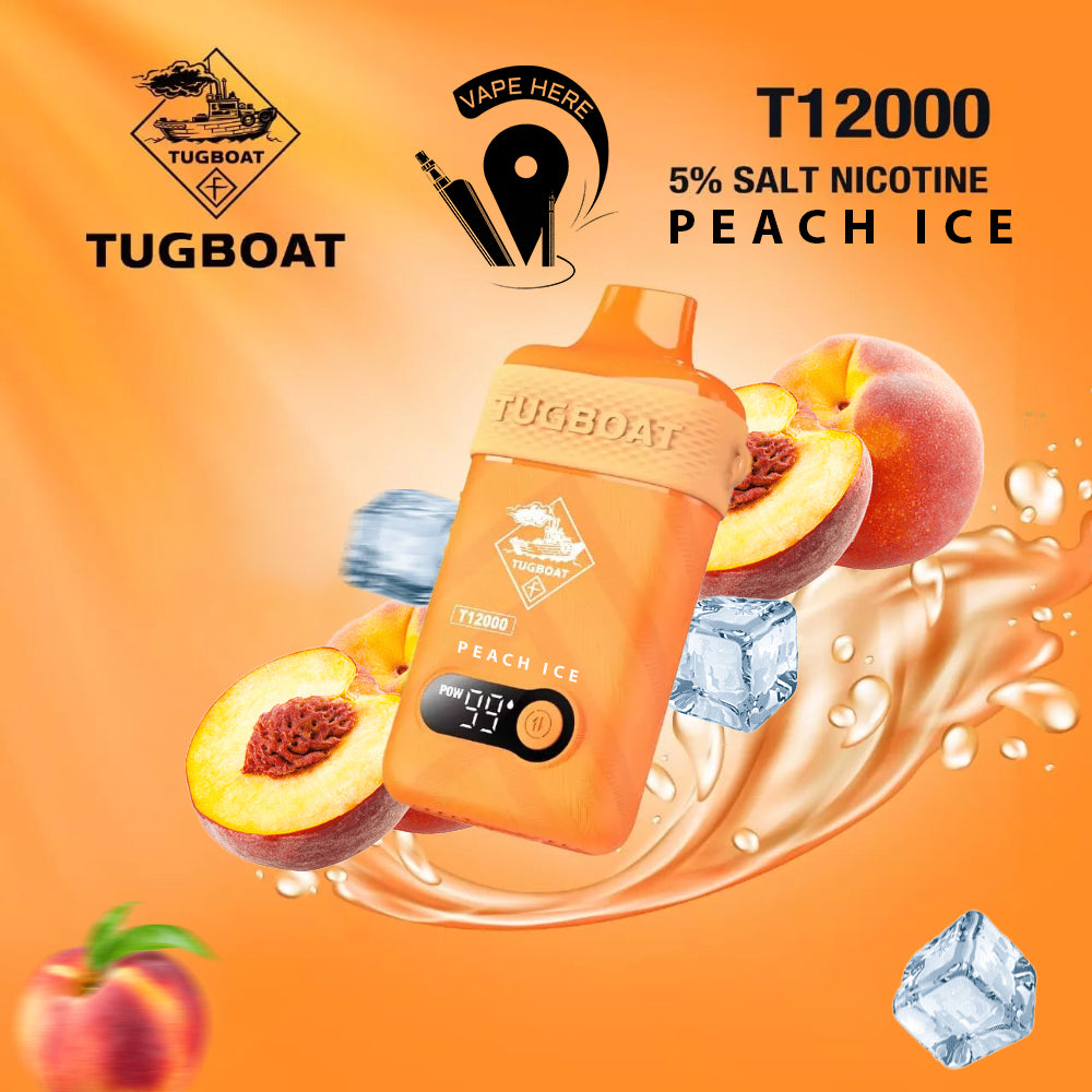 TUGBOAT T12000 DISPOSABLE VAPE 12000 PUFFS Peach Ice UAE Abu Dhabi