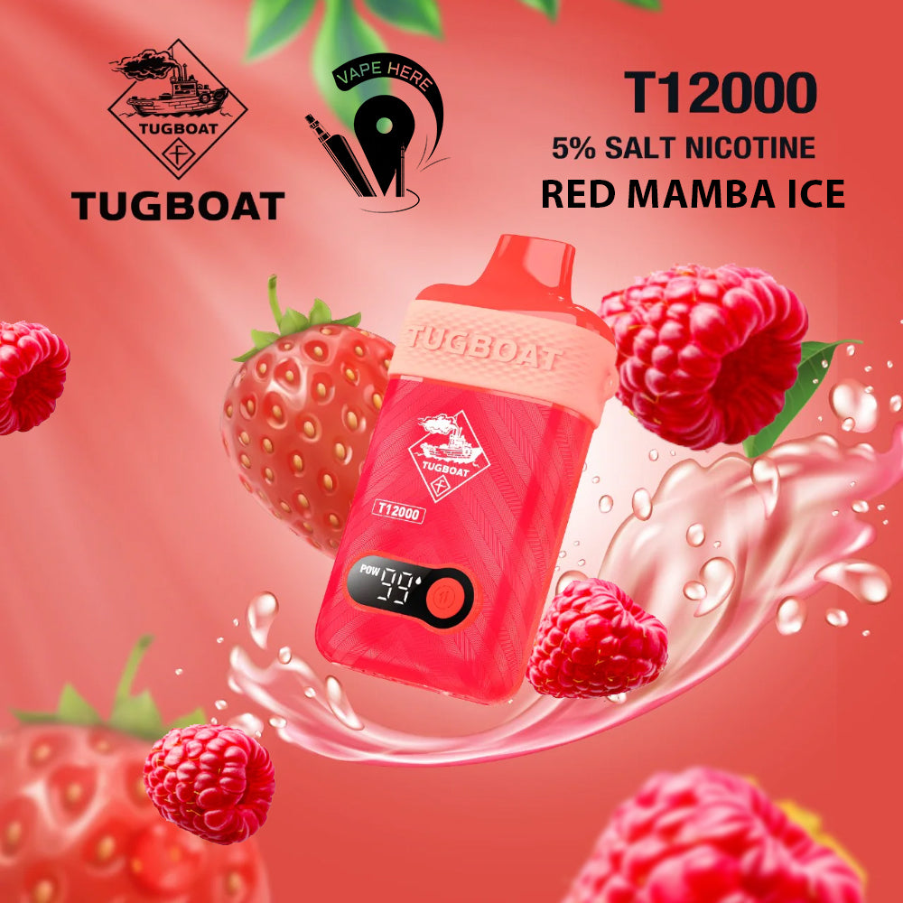 TUGBOAT T12000 DISPOSABLE VAPE 12000 PUFFS Red Mamba Ice UAE Ras Al Khaimah
