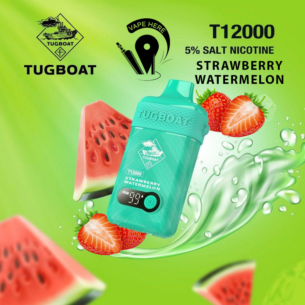 TUGBOAT T12000 DISPOSABLE VAPE 12000 PUFFS Strawberry Watermelon UAE Dubai