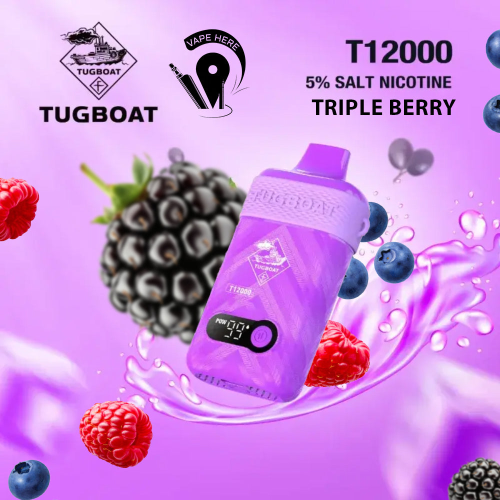 TUGBOAT T12000 DISPOSABLE VAPE 12000 PUFFS Triple Berry UAE Ajman