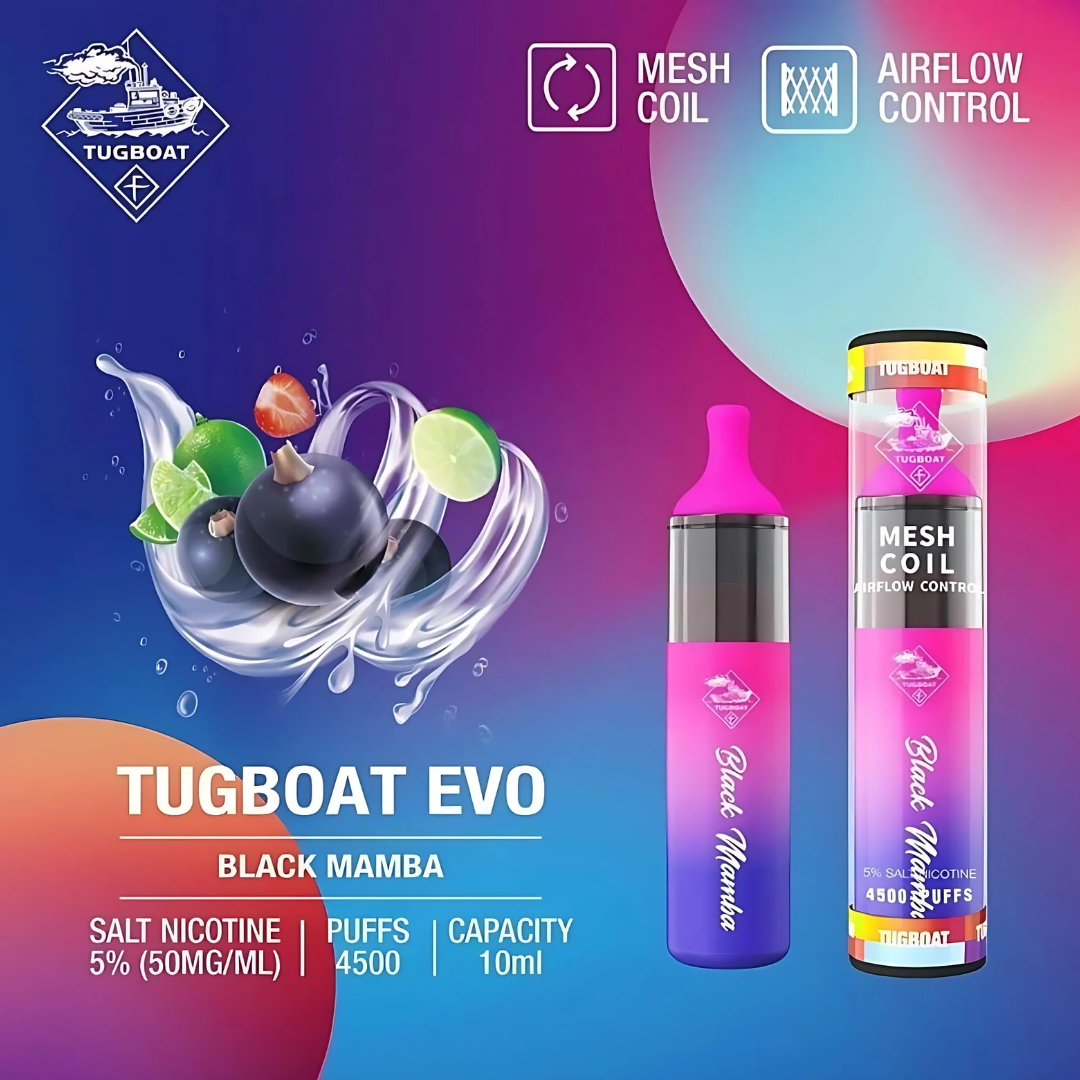 Tugboat EVO Disposable Vape Device 4500 Puffs 850mAh Black Mamba UAE Al Ain