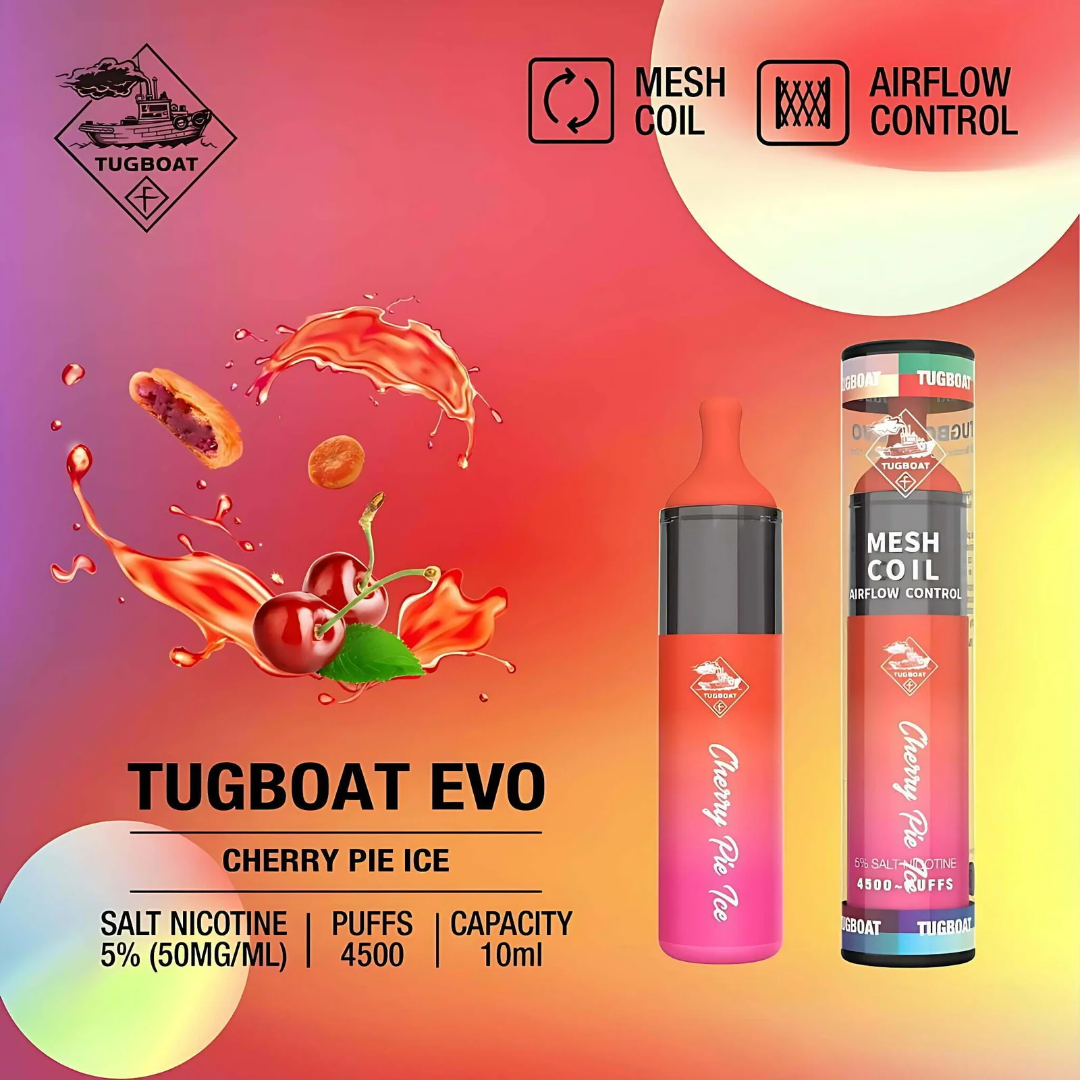 Tugboat EVO Disposable Vape Device 4500 Puffs 850mAh Cherry Pie Ice UAE Ajman