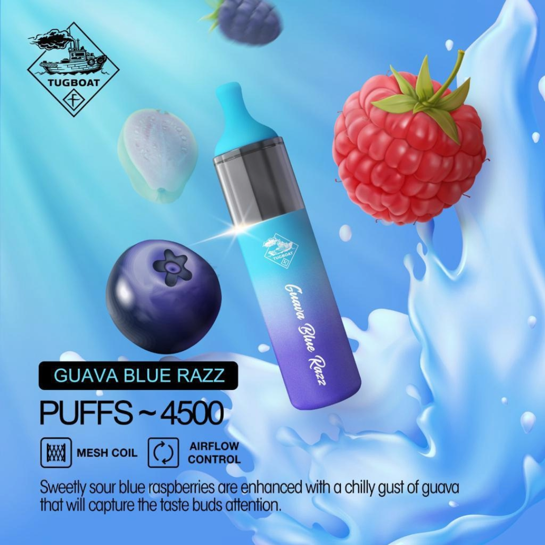 Tugboat EVO Disposable Vape Device 4500 Puffs 850mAh Guava Blue Razz UAE Abu Dhabi