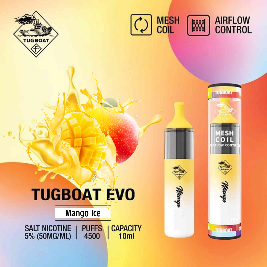 Tugboat EVO Disposable Vape Device 4500 Puffs 850mAh Mango Ice UAE Sharjah