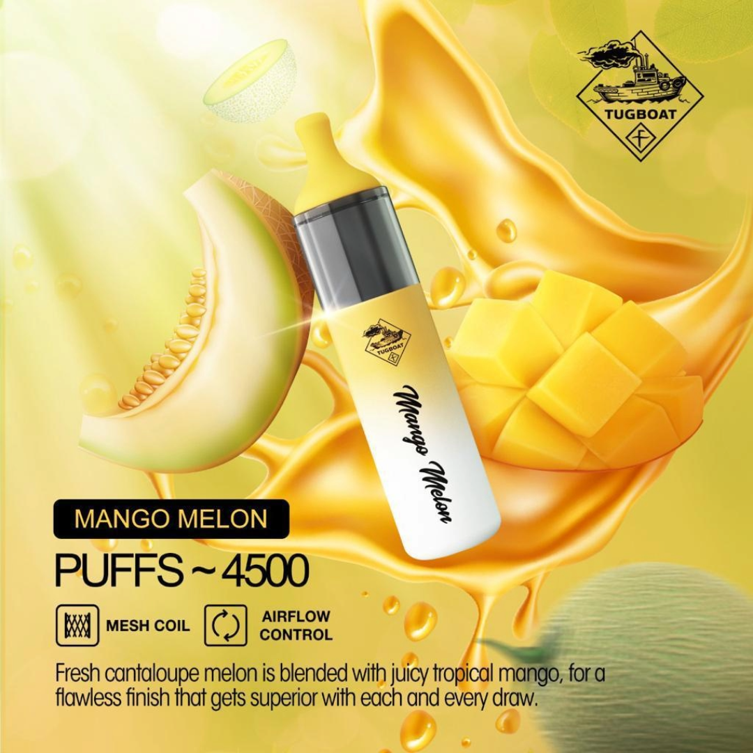 Tugboat EVO Disposable Vape Device 4500 Puffs 850mAh Mango Melon UAE Fujairah