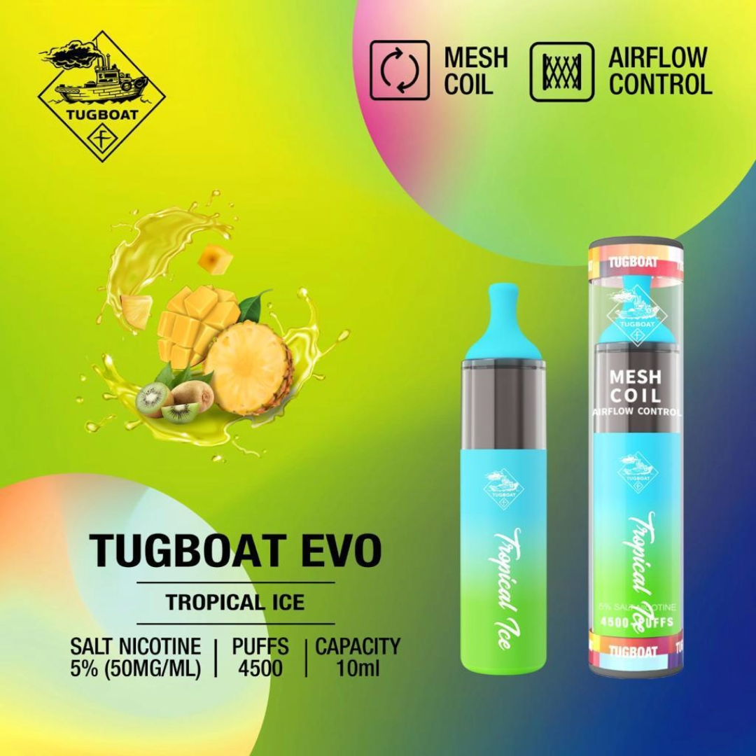 Tugboat EVO Disposable Vape Device 4500 Puffs 850mAh Tropical Ice UAE Ras Al Khaimah