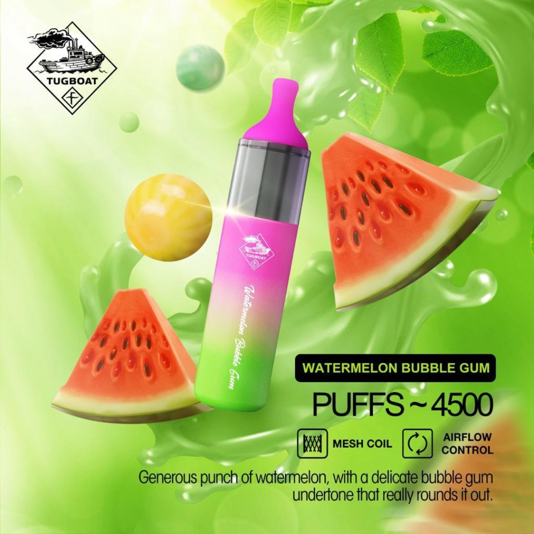 Tugboat EVO Disposable Vape Device 4500 Puffs 850mAh Watermelon Bubblegum UAE Abu Dhabi