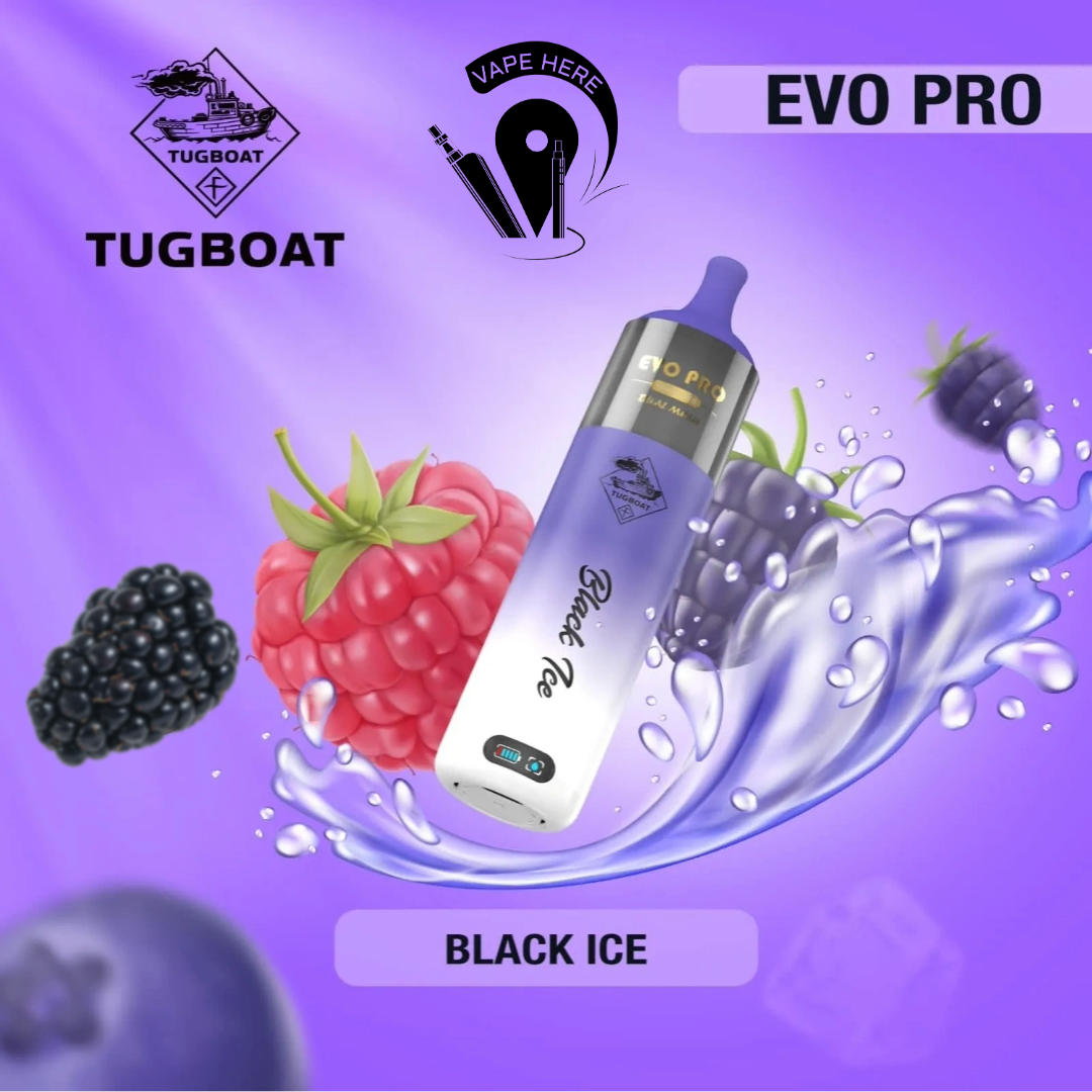 Tugboat EVO PRO 15000 Puffs Disposable Vape Black Ice UAE Al Ain