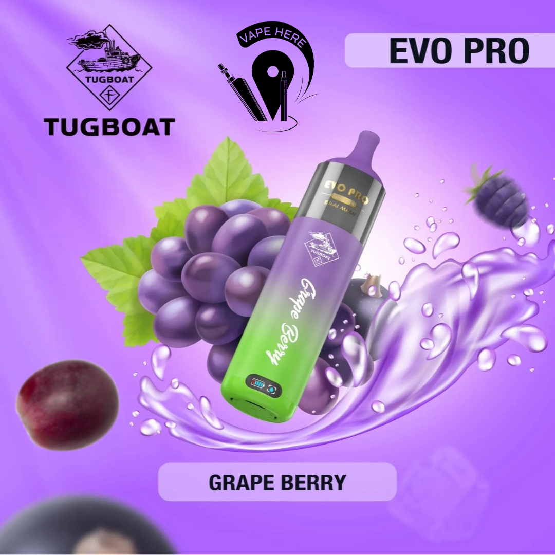 Tugboat EVO PRO 15000 Puffs Disposable Vape Grape Berry UAE Fujairah