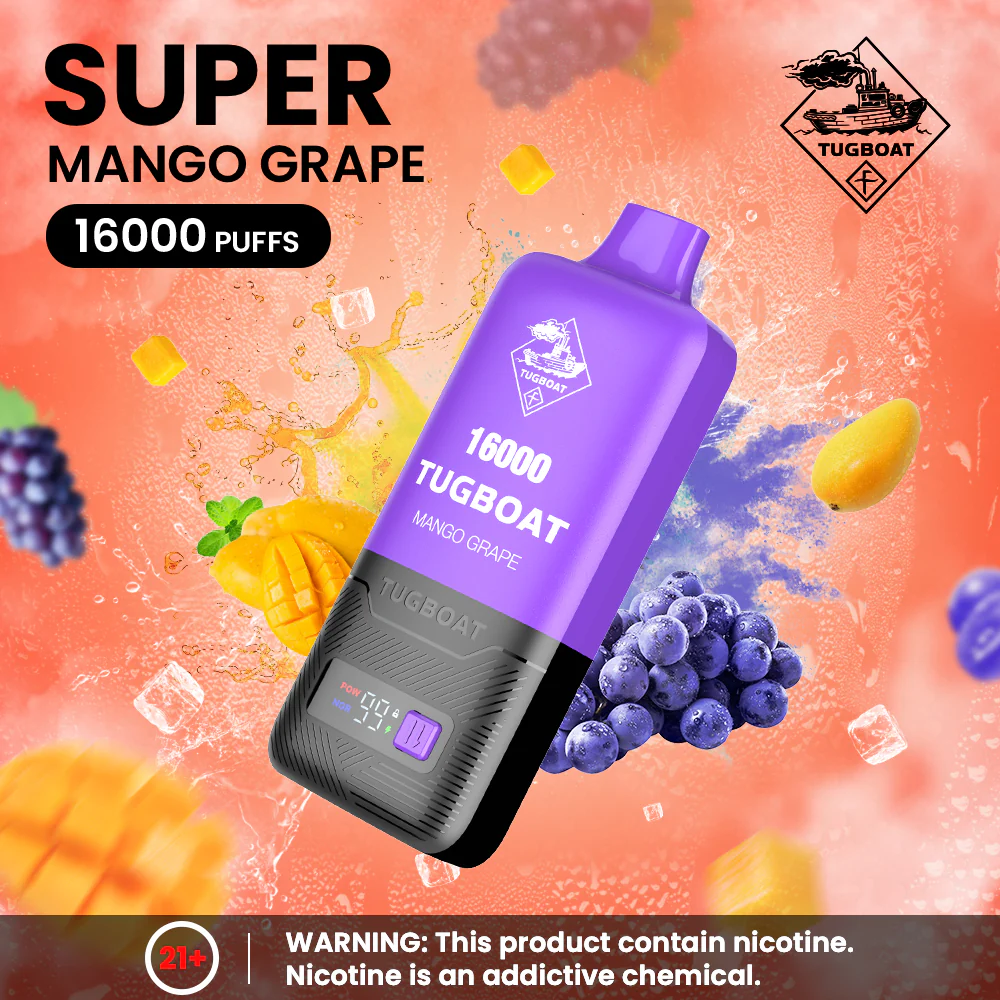 Tugboat 16000 SUPER POD Disposable Vape Mango Grape UAE Dubai