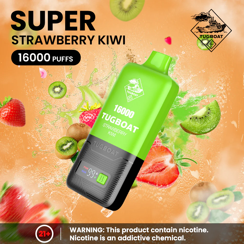 Tugboat 16000 SUPER POD Disposable Vape Strawberry Kiwi UAE Abu Dhabi