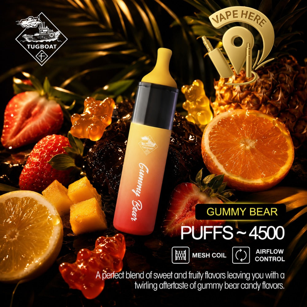 Tugboat EVO Disposable Vape Device 4500 Puffs 850mAh GUMMY BEAR UAE AL AIN 