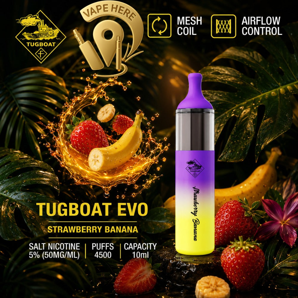 Tugboat EVO Disposable Vape Device 4500 Puffs 850mAh STRAWBERRY BANANA UAE DUBAI 