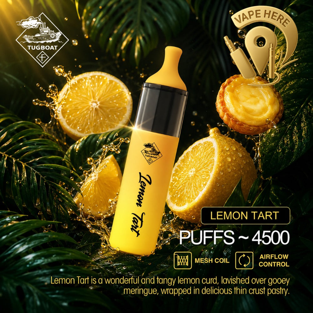 Tugboat EVO Disposable Vape Device 4500 Puffs 850mAh LEMON TART UAE SHARJAH 