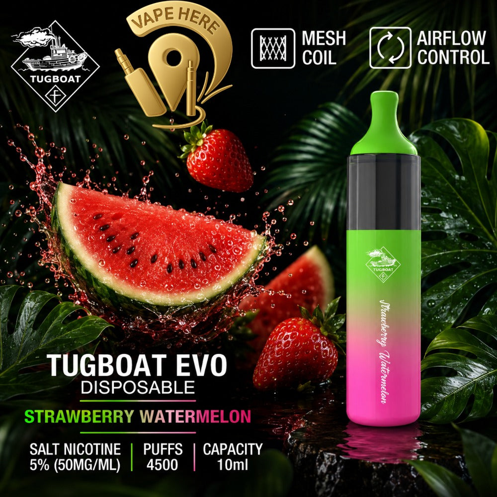 Tugboat EVO Disposable Vape Device 4500 Puffs 850mAh STRAWBERRY WATERMELON UAE SHARJAH 