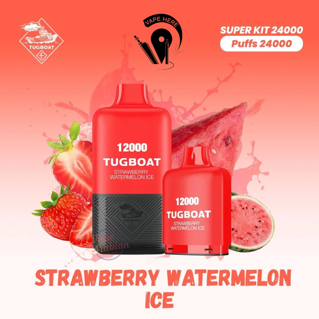 Tugboat 24000 SUPER KIT Disposable Vape (Super Kit) Strawberry Watermelon Ice UAE Abu Dhabi