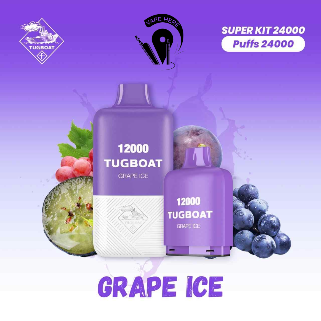 Tugboat Super Kit 24000 Puffs Disposable Vape Grape Ice UAE Al Ain