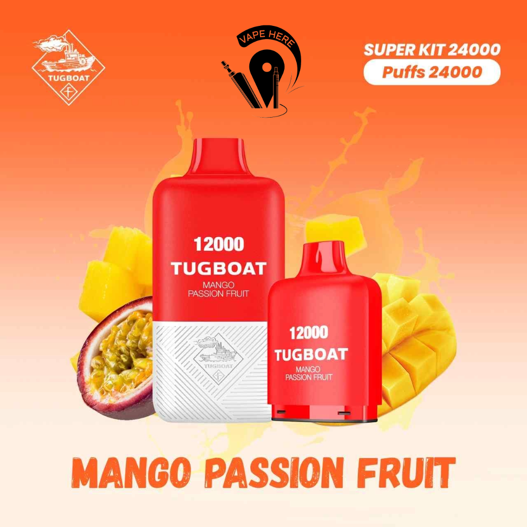 Tugboat Super Kit 24000 Puffs Disposable Vape Mango Passionfruit UAE Sharjah