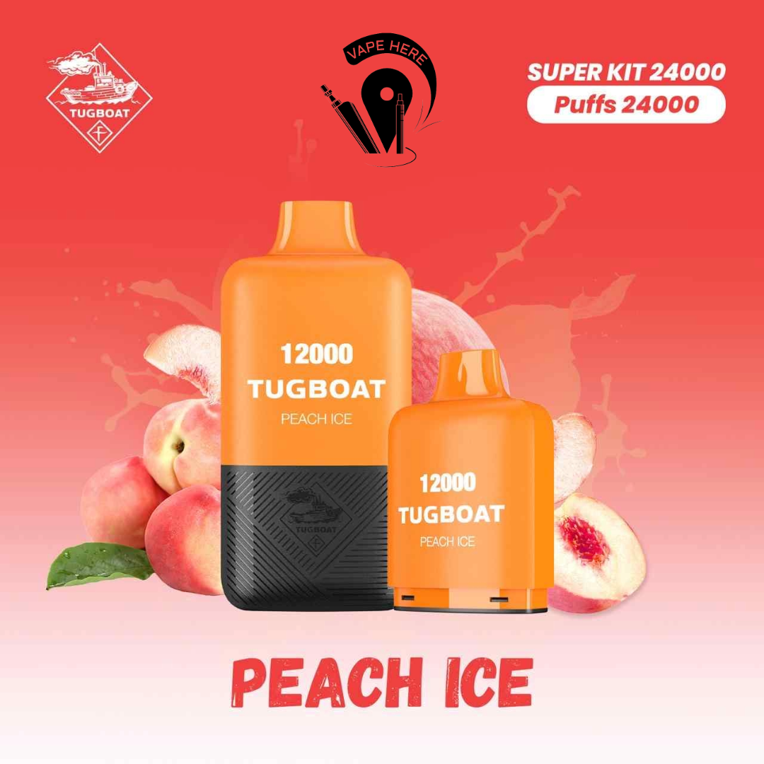 Tugboat Super Kit 24000 Puffs Disposable Vape Peach Ice UAE Abu Dhabi