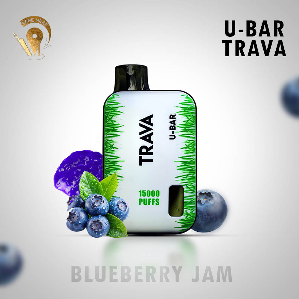 U-Bar Trava 15000 Puffs Disposable Vape Blueberry Jam UAE Abu Dhabi